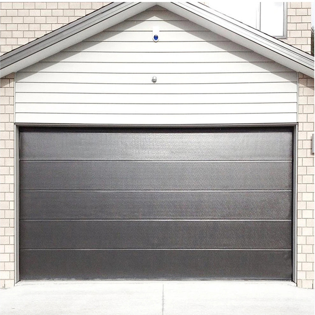 Porte de garage de panneau en acier de contrôle automatique aérien de couleur de grain en bois