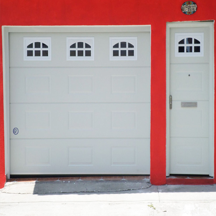 Porte de garage moderne personnalisable blanche