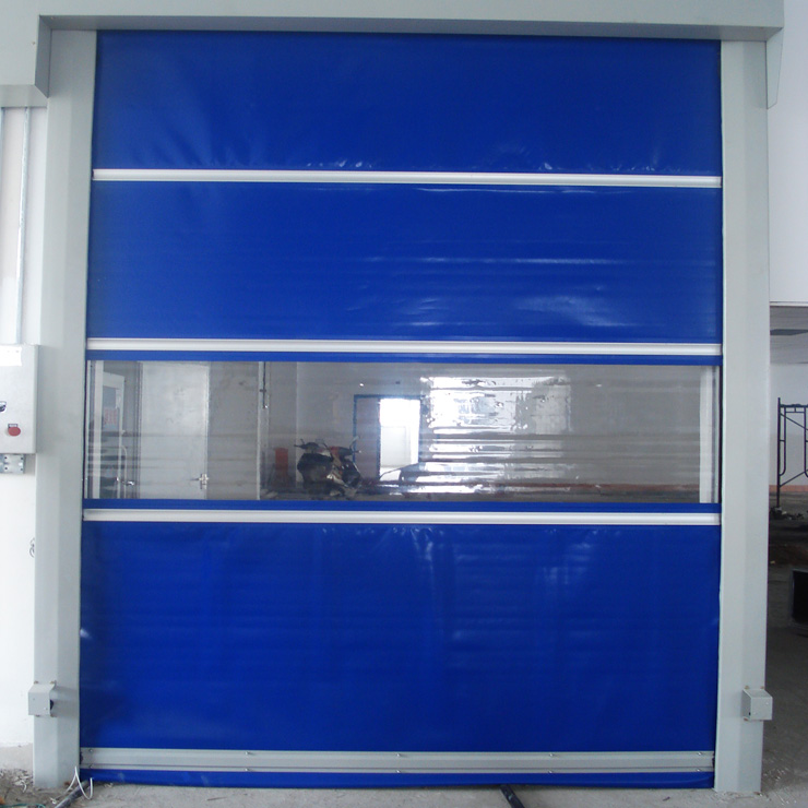 Ventes directes d'usine de portes à volets roulants rapides bleues