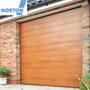 Portes de garage coulissantes horizontales, matériau en acier européen de 18x7 pieds, aspect bois