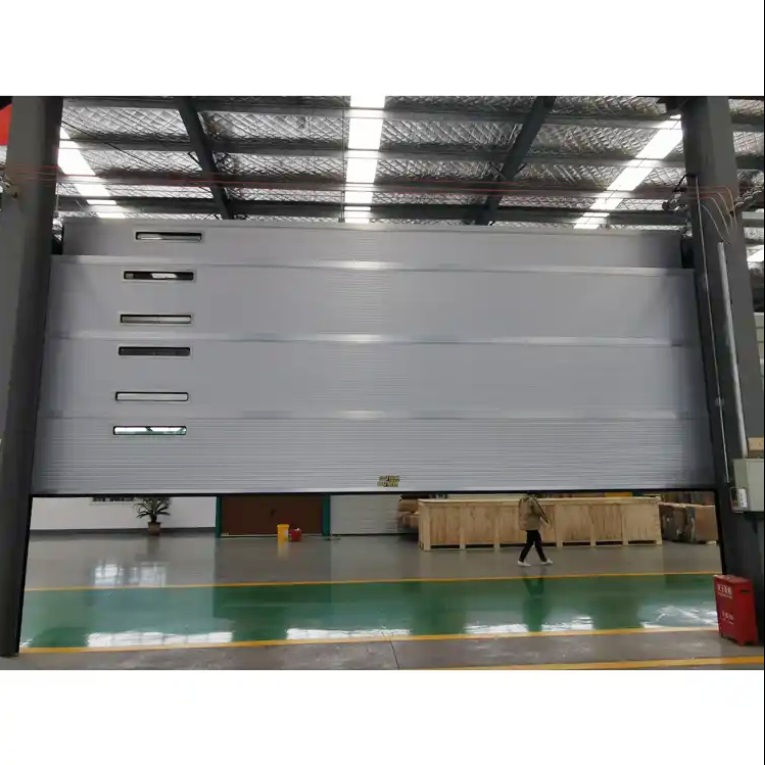 Rideau en PVC à cadre en acier empilant automatiquement la porte de garage d'avion